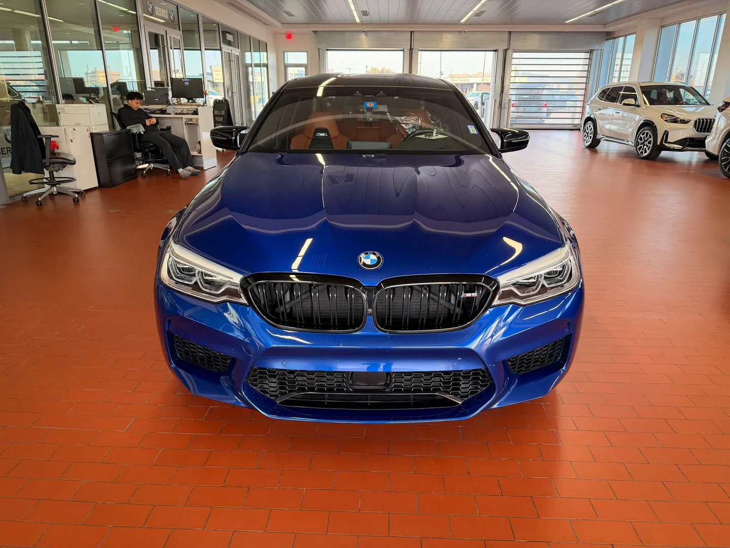Car in a dealership showroom